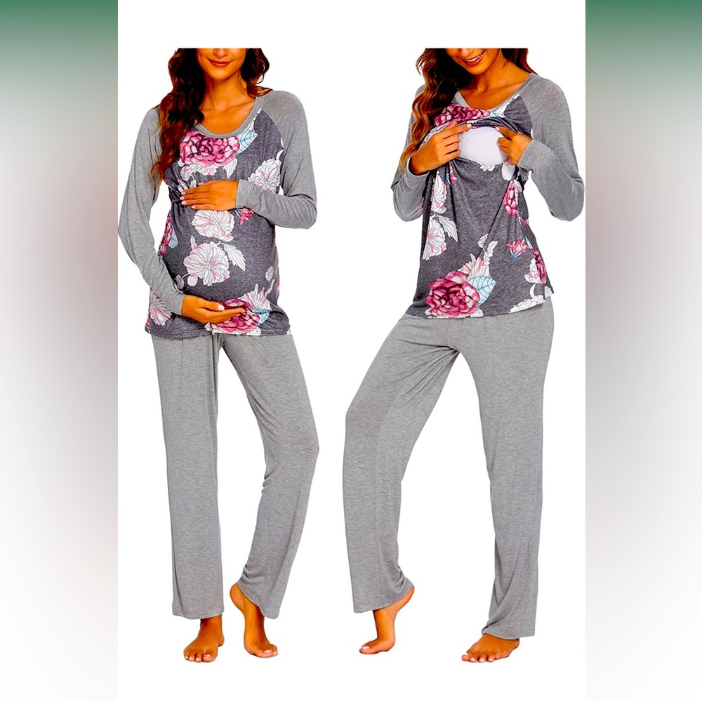 Ekouaer Women’s Maternity Nursing Pajamas for Breastfeeding Sleepwear Set
